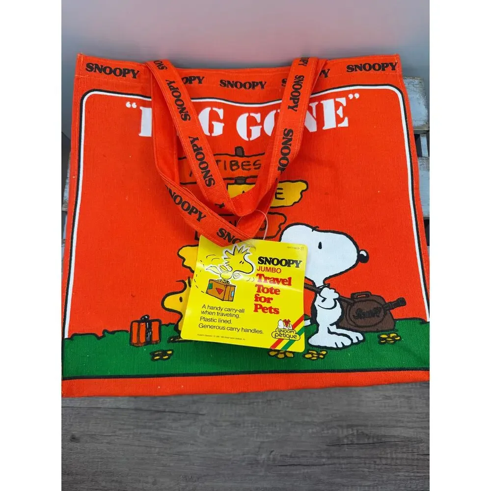 Vintage Snoopy Peanuts Jumbo Travel Tote For Pets-Petique ConAgra-Dog Gone Bag